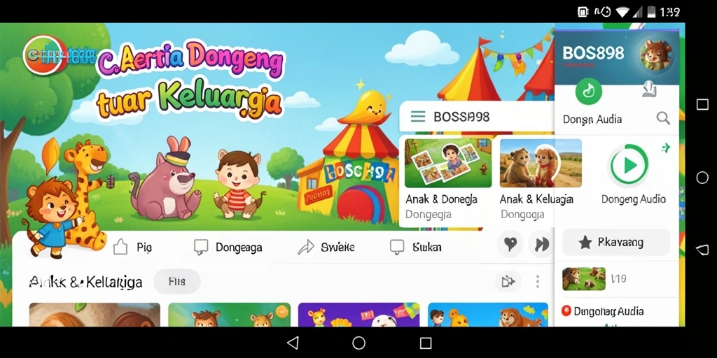 Tampilan antarmuka BOS898 yang ramah anak dan menarik.