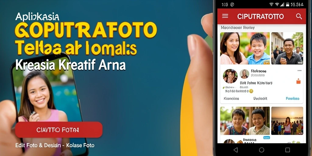 Antarmuka CIPUTRATOTO yang sederhana dan menarik untuk membuat kolase foto.