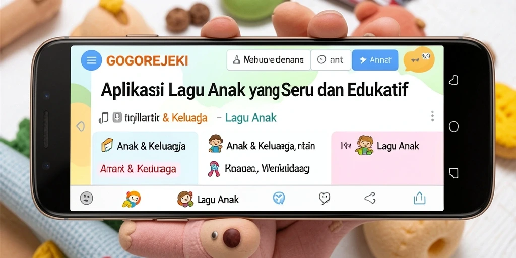 Tampilan antarmuka GOGOREJEKI dengan berbagai lagu anak.
