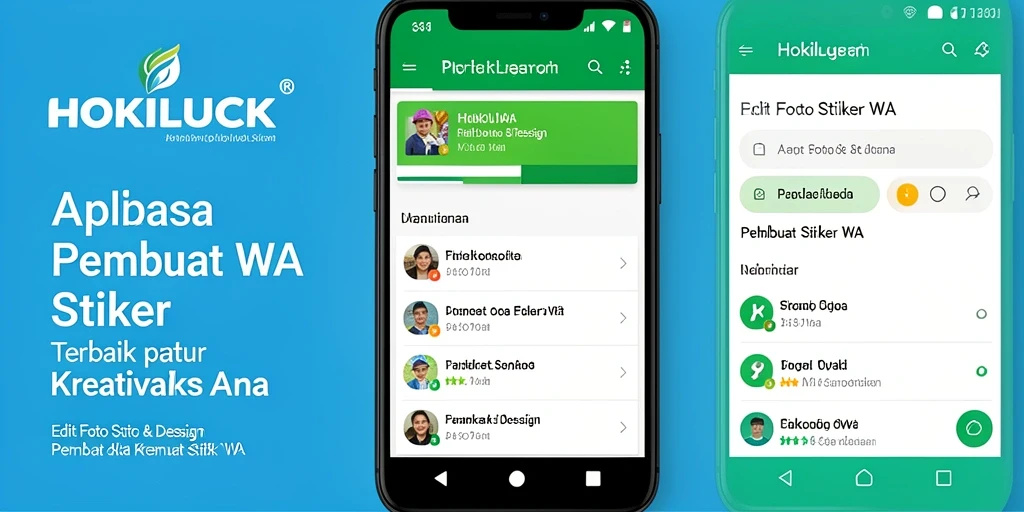 Screenshot antarmuka HOKILUCK saat membuat stiker WA yang kreatif.